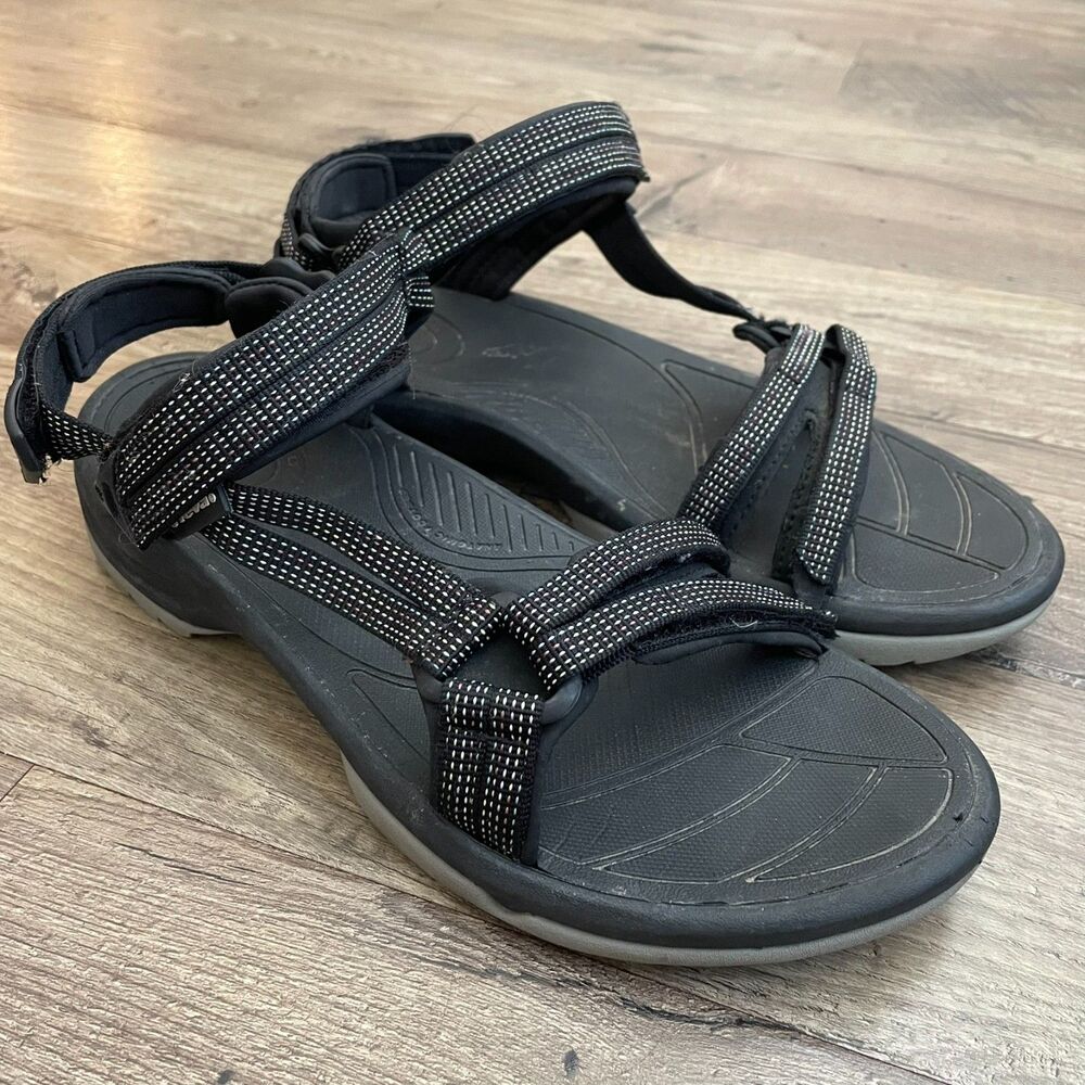 TEVA Terra Fi Lite Black Adjustable Strap Sporty Sandals